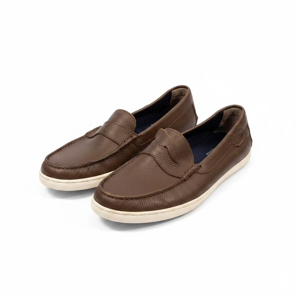 Cole Haan Pinch Weekender Penny Loafers Mens 10M Brown Pebbled Leather C27791